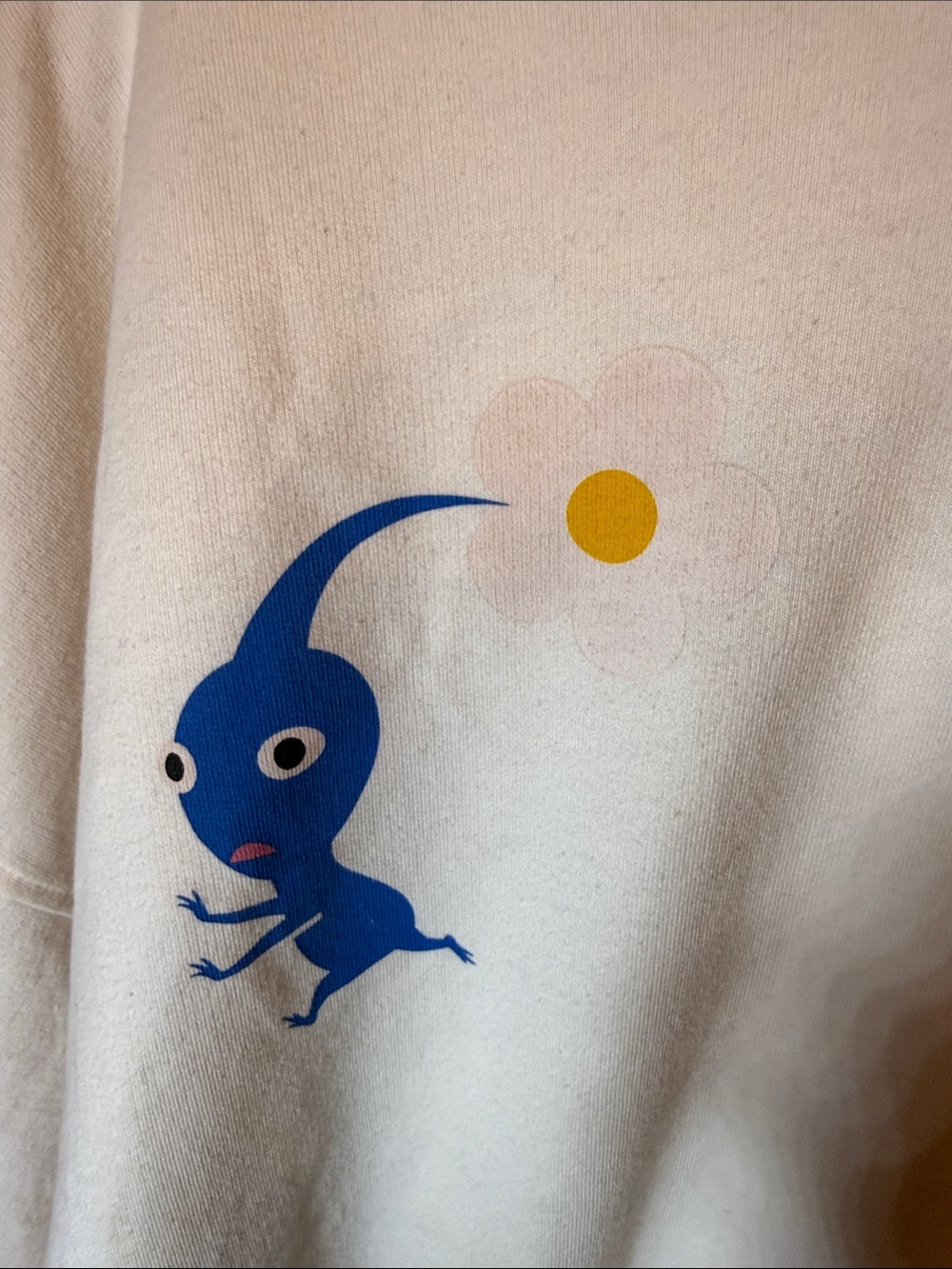 Nintendo Pikmin Graphic Cropped Sweatshirt Oversized Cute Gamer Cozy White Large - Picture 8 of 13